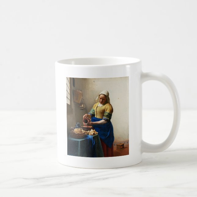 The Milkmaid, Custom gifts. Painting by Vermeer Kaffemugg (Höger)