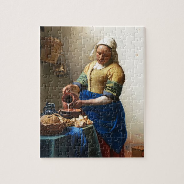 The Milkmaid, Custom gifts. Painting by Vermeer Pussel (Vertikal)