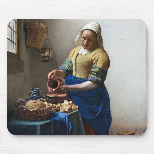 The Milkmaid, Johannes Vermeer, 1657-1658 Musmatta (Framsidan)