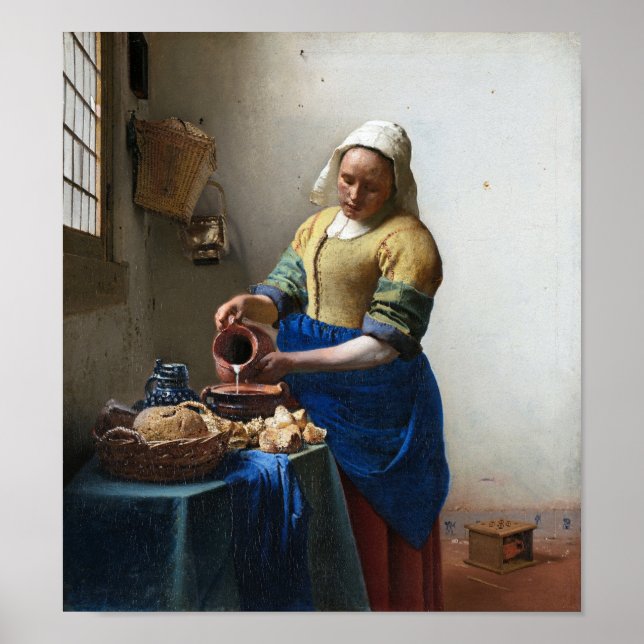 The Milkmaid, Johannes Vermeer, 1657-1658 Poster (Framsidan)