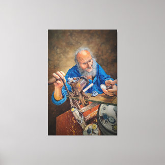 The Mill of Time: Symbolic Oil Painting of Old Man Canvastryck