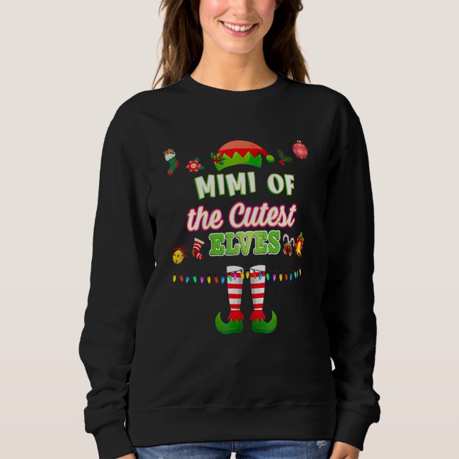 The Mimi Of The Cutest Elves Christmas Matching Fa T Shirt (Framsida)