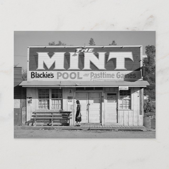 The Mint Pool Hall, 1940 Vykort (Framsida)