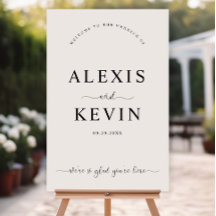 The Modern Neutral Wedding Welcome Sign