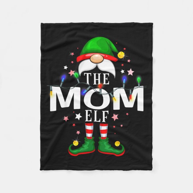 The Mom Elf Christmas Family Pajama Party  Fleecefilt (Framsidan)