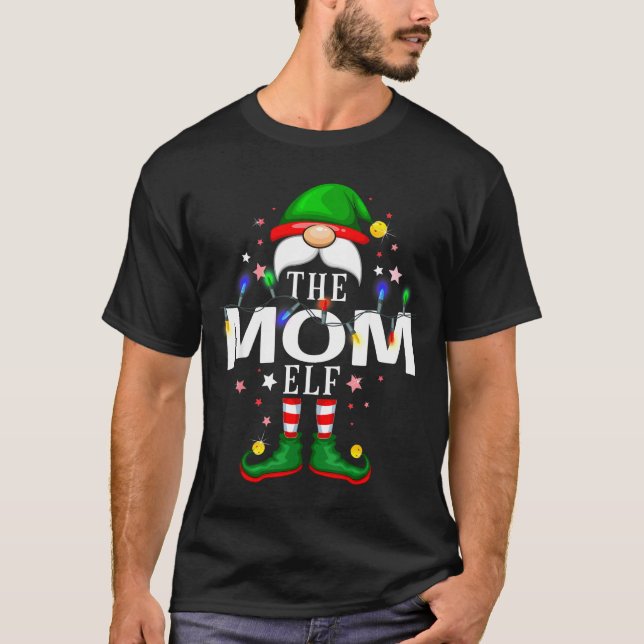 The Mom Elf Christmas Family Pajama Party  T Shirt (Framsida)
