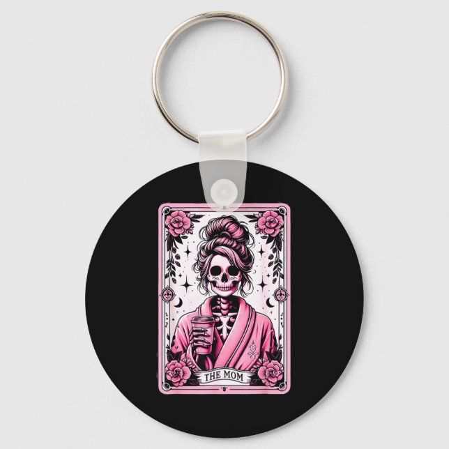 The Mom Funny Tarot Card Woman Skeleton Mother Sku Nyckelring (Framsida)