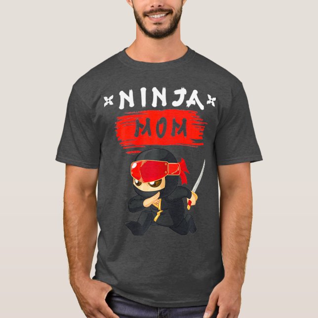 The mom Ninja Birthday Party Funny ninja Gift T Shirt (Framsida)