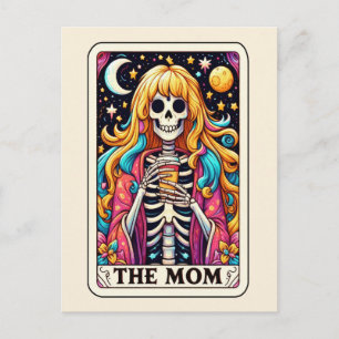 The Mom Tarot Coffee Skelett Hippie Mamma Vykort