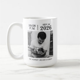 The Moment I Became a Dad, Personalized Birth Date Kaffemugg