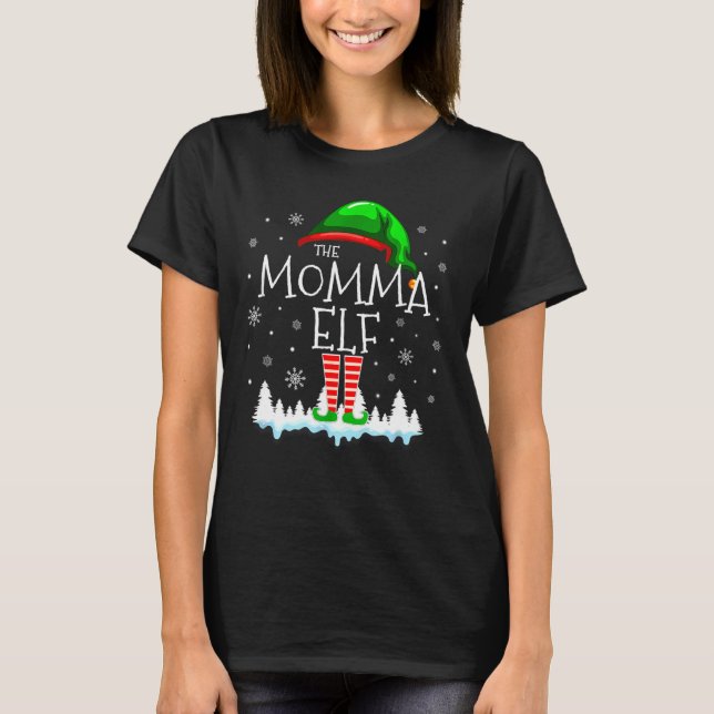 The Momma Elf Christmas T Shirt (Framsida)