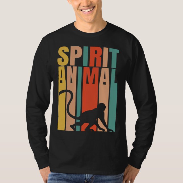 The Monkey Is My Spirit Animal  Retro T Shirt (Framsida)