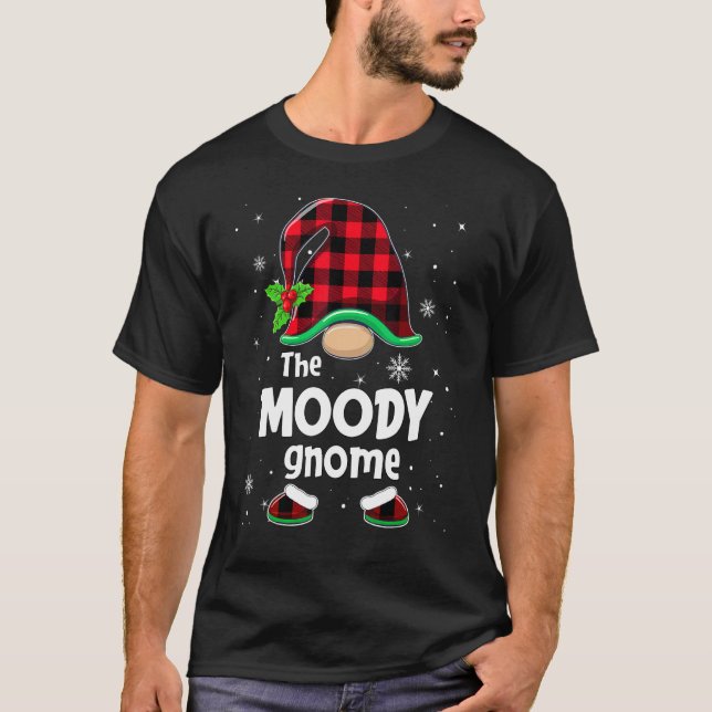 The Moody Gnome Buffalo Plaid Christmas Matching F T Shirt (Framsida)