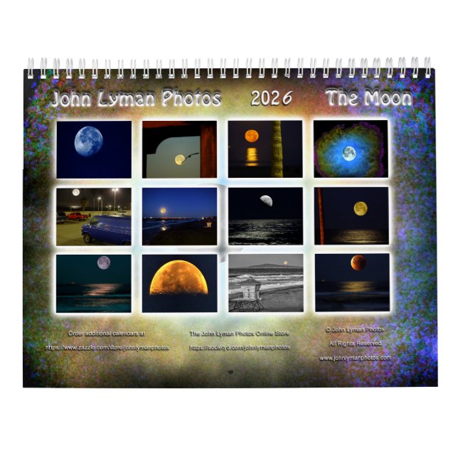 The Moon 2026 Photo Calendar Kalender (Baksida)
