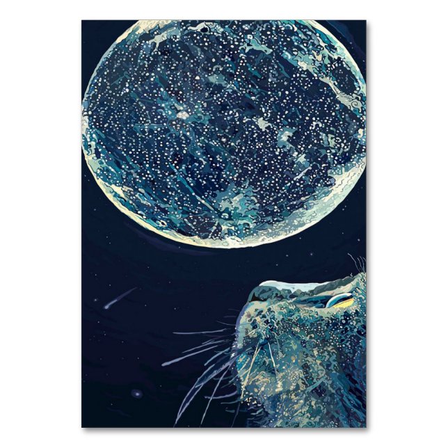The moon and the cat |Cat Lover Bordsnummer (Framsidan)