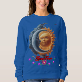 The Moon and the Sun together on a Blue Navy T Shirt