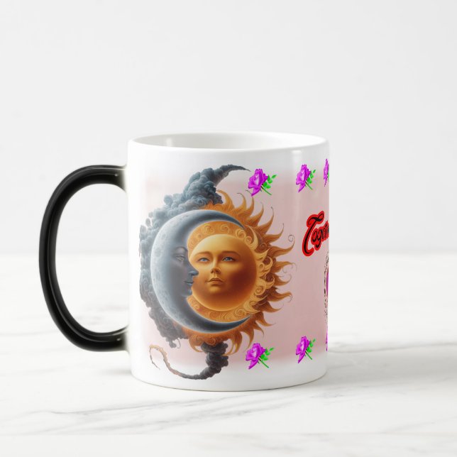 The Moon and the Sun's on a Ceramic Coffee Magisk Mugg (Vänster)