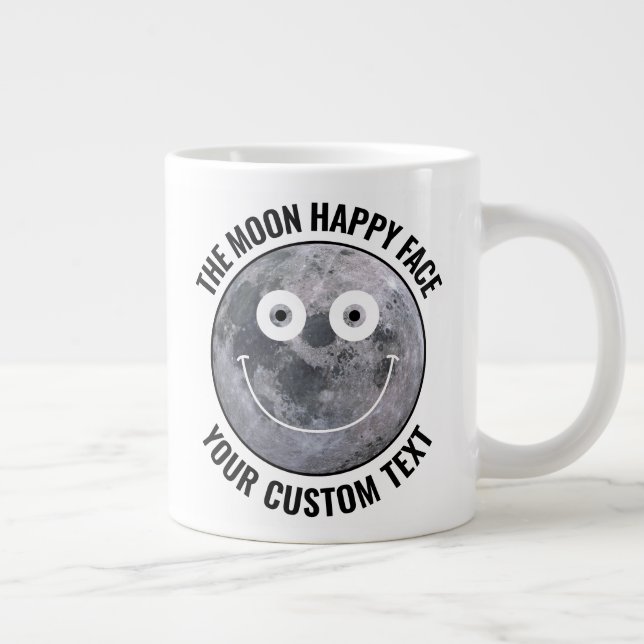 The Moon Happy Face Personalized Custom Giant Mug Jumbo Mugg (Höger)