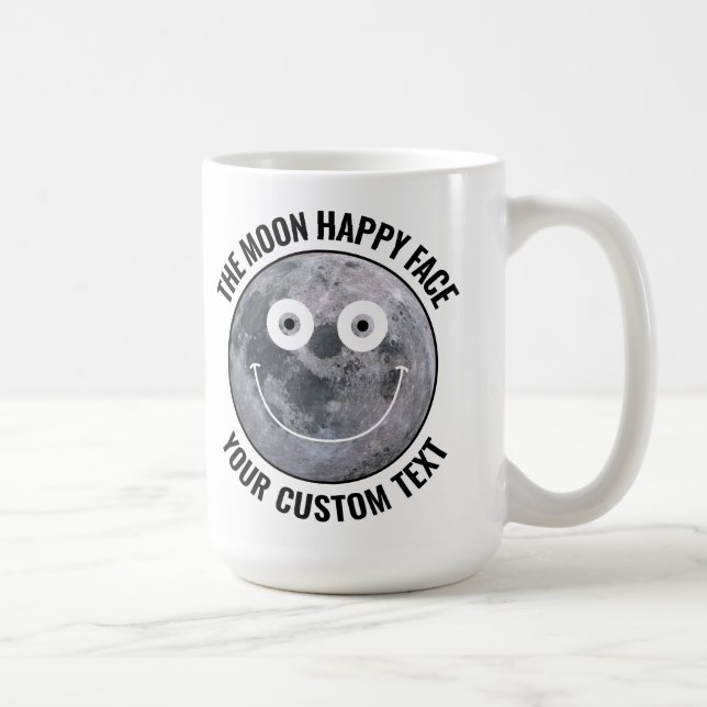 The Moon Happy Face Personalized Custom Large Mug Kaffemugg (Höger)