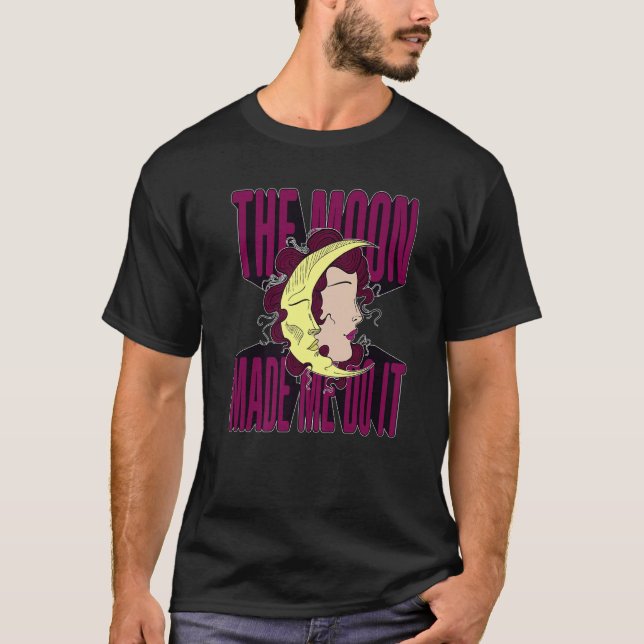 the Moon Inspirational Manifestation Crystals Hipp T Shirt (Framsida)