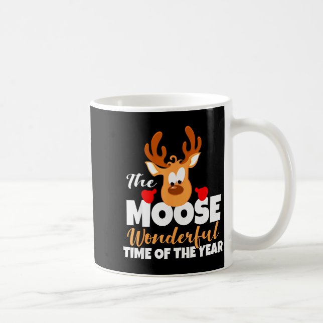 The Moose Wonderful Time Of The Year Funny Christm Kaffemugg (Höger)