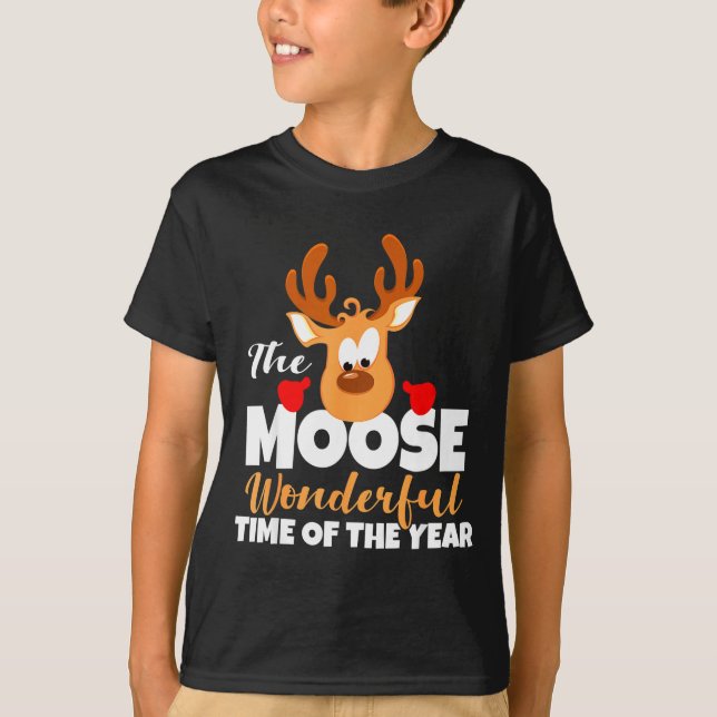 The Moose Wonderful Time Of The Year Funny Christm T Shirt (Framsida)
