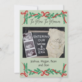 The More The Merrier Baby Announcement Christmas C Julkort
