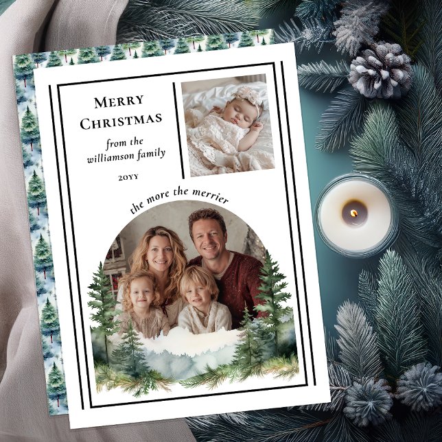 The More The Merrier Christmas Photo  Julkort (The More The Merrier "Merry Christmas" 2 Photo Cards with Back Holiday Message - Print | Digital)