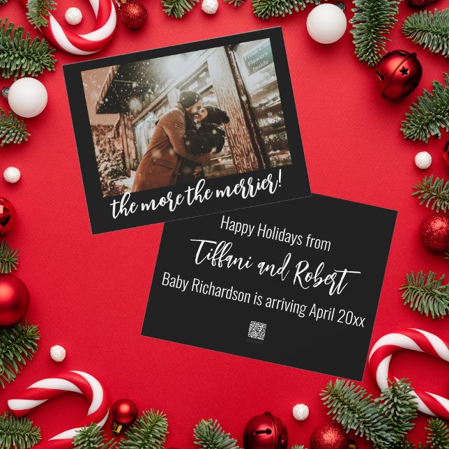 The More The Merrier Xmas Graviditetsannonsering Julkort (Skapare uppladdad)