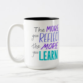 The More You Reflect Realize Quote Keramisk Mugg