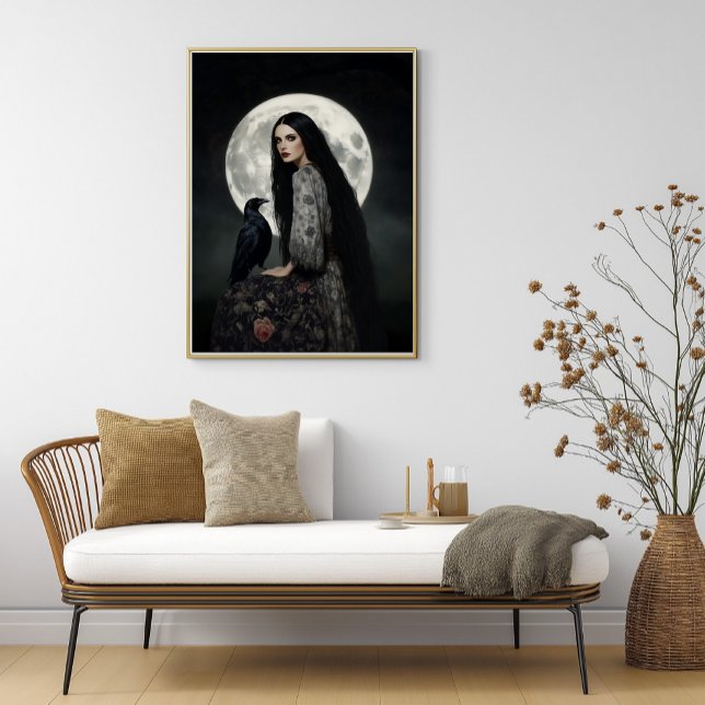 The Morrigan Goddess with Raven Dark Gothic Art  Poster (Skapare uppladdad)