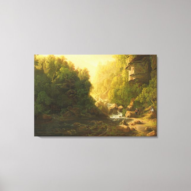 The Mountain Torrent, c.1820-30 (olja på arbetsyta Canvastryck (Framsida)