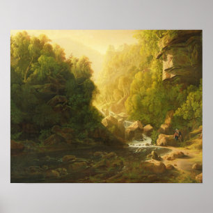 The Mountain Torrent, c.1820-30 (olja på arbetsyta Poster