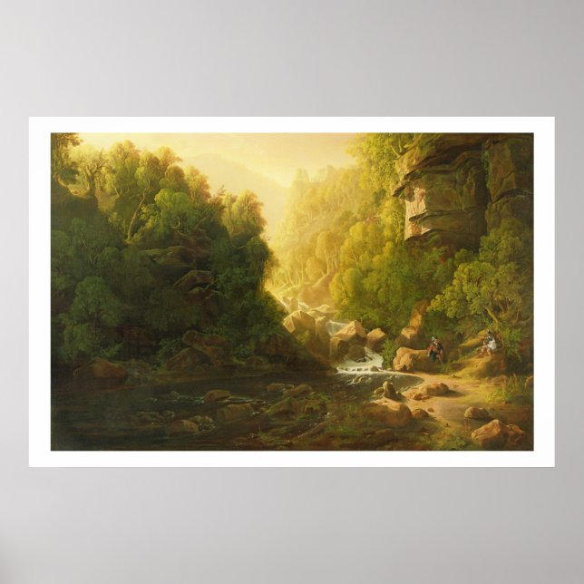 The Mountain Torrent, c.1820-30 (olja på arbetsyta Poster (Framsidan)
