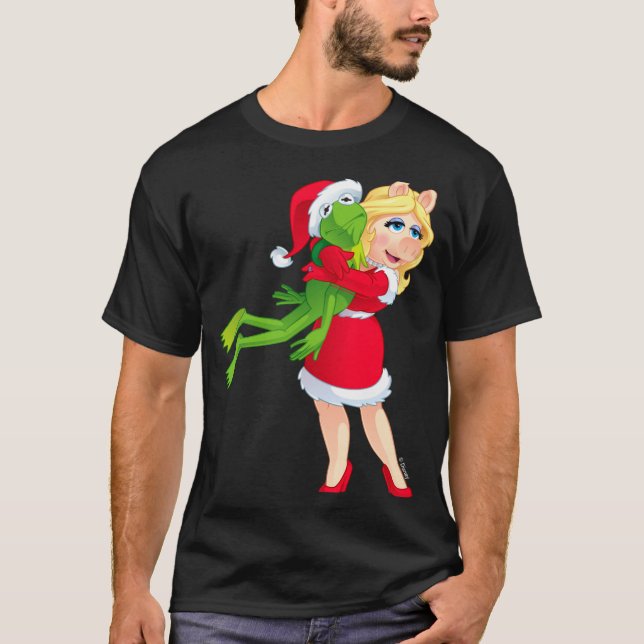 The Muppets Kermit Miss Ggy Christmas  T Shirt (Framsida)