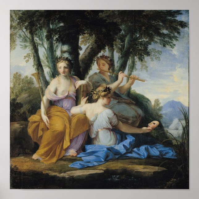 The Muses, Clio, Euterpe and Thalia, c.1652-55 Poster (Framsidan)