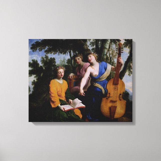 The Muses Melpomene, Erato and Polymnia, 1652-55 Canvastryck (Framsida)