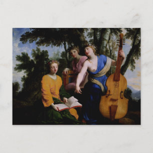 The Muses Melpomene, Erato and Polymnia, 1652-55 Vykort