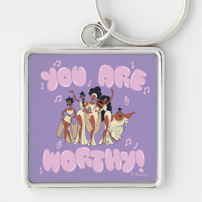 The Muses - You Are Worthy Keychain Fyrkantig Silverfärgad Nyckelring (Framsidan)