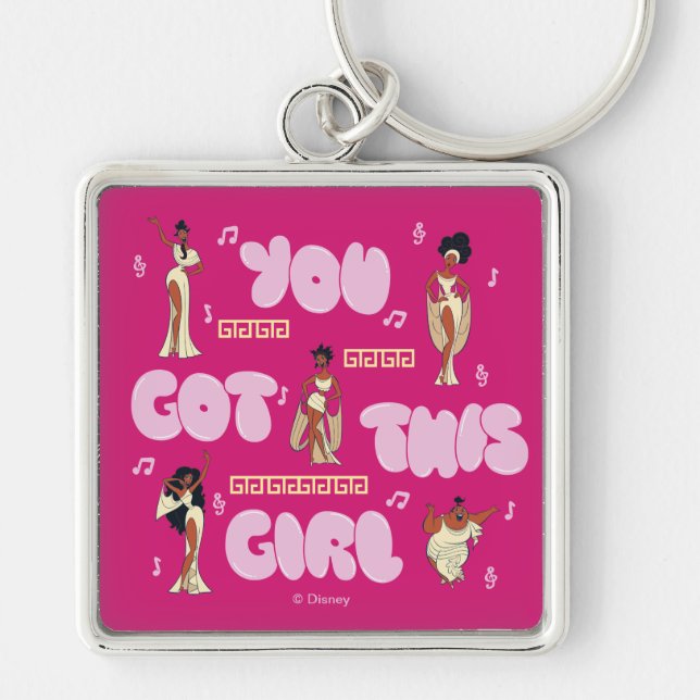 The Muses - You Got This Girl Keychain Fyrkantig Silverfärgad Nyckelring (Framsidan)