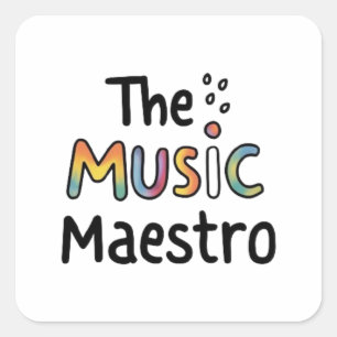The Music Maestro Fyrkantigt Klistermärke