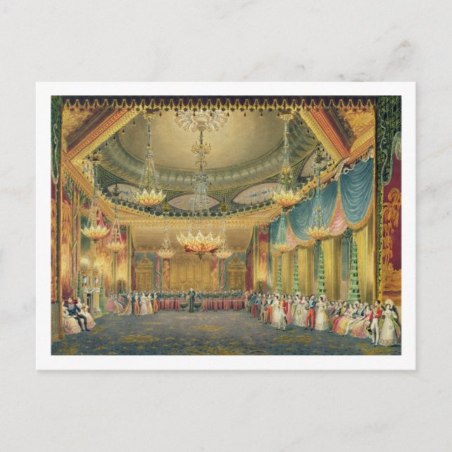 The Music Room, from 'Views of the Royal Pavilion, Vykort (Framsida)