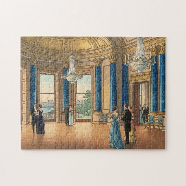 The Music Room of Buckingham Japanese Woodblock Pr Pussel (Horisontell)