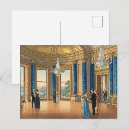 The Music Room of Buckingham Japanese Woodblock Pr Vykort