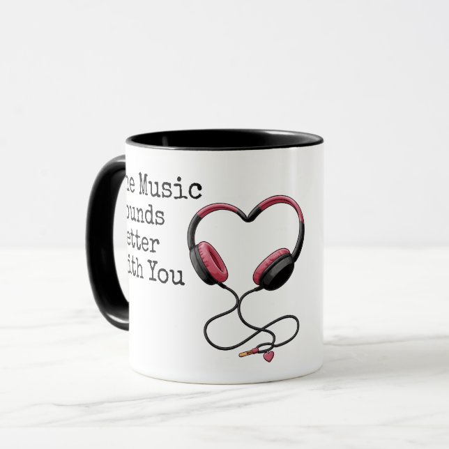 The Music Sounds Better With You Cute Love Couple Mugg (Framsida vänster)