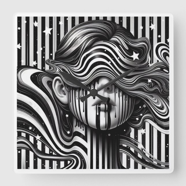 The mystery girl clock fyrkantig klocka (Framsida)