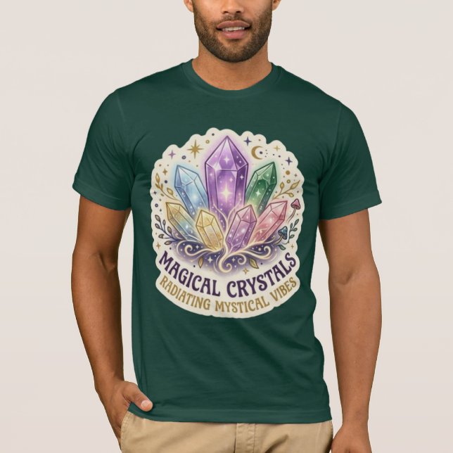 The Mystic Prism | Enchanted Crystal Cluster Graph T Shirt (Framsida)