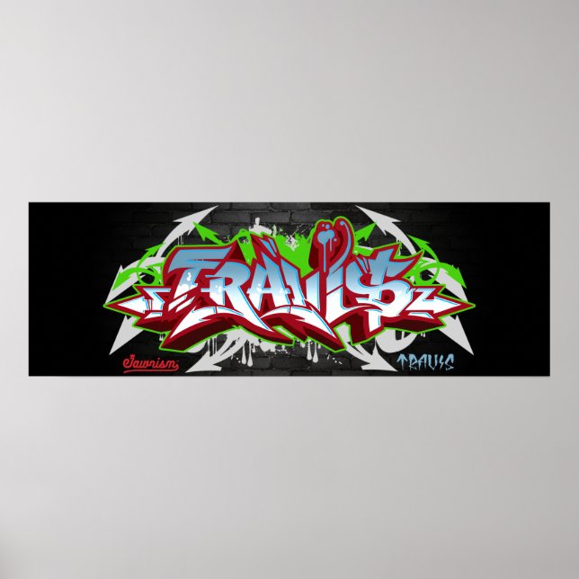 The name Travis in graffiti Poster (Framsidan)