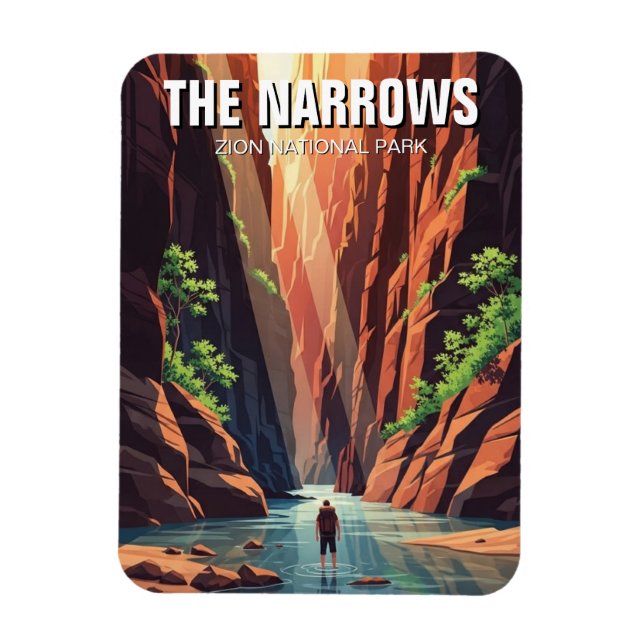 The Narrows i Zion National Park Utah Magnet (Vertikal)