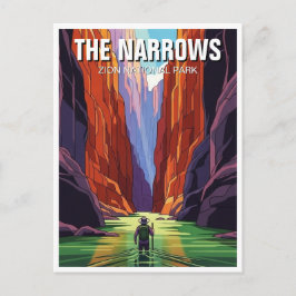The Narrows i Zion nationalpark Utah Vykort